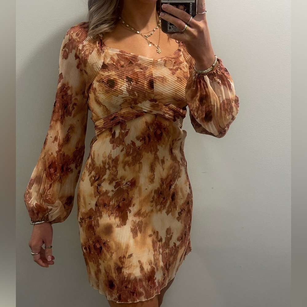 Sincerely Jules Pink and Brown Floral Dress